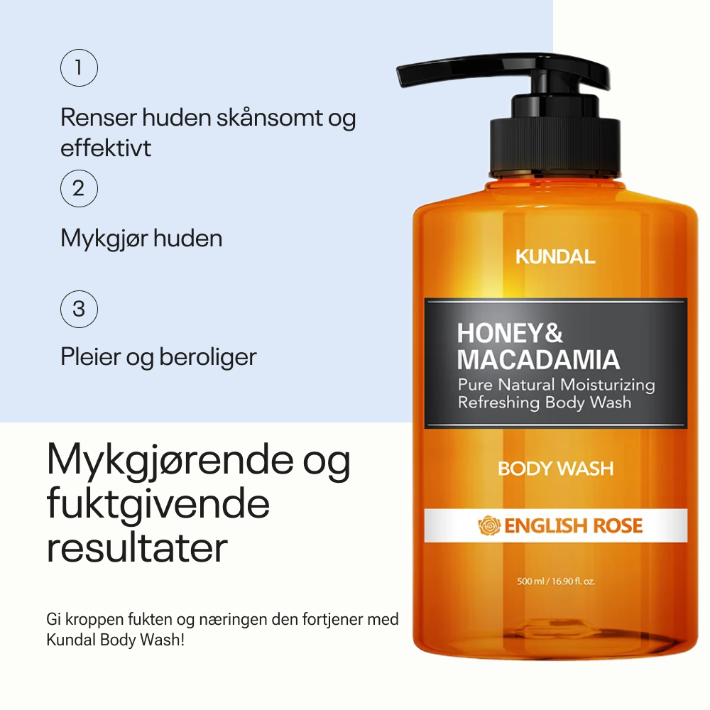 Kundal Honey &amp; Macadamia Pure Body Wash English Rose 500ml