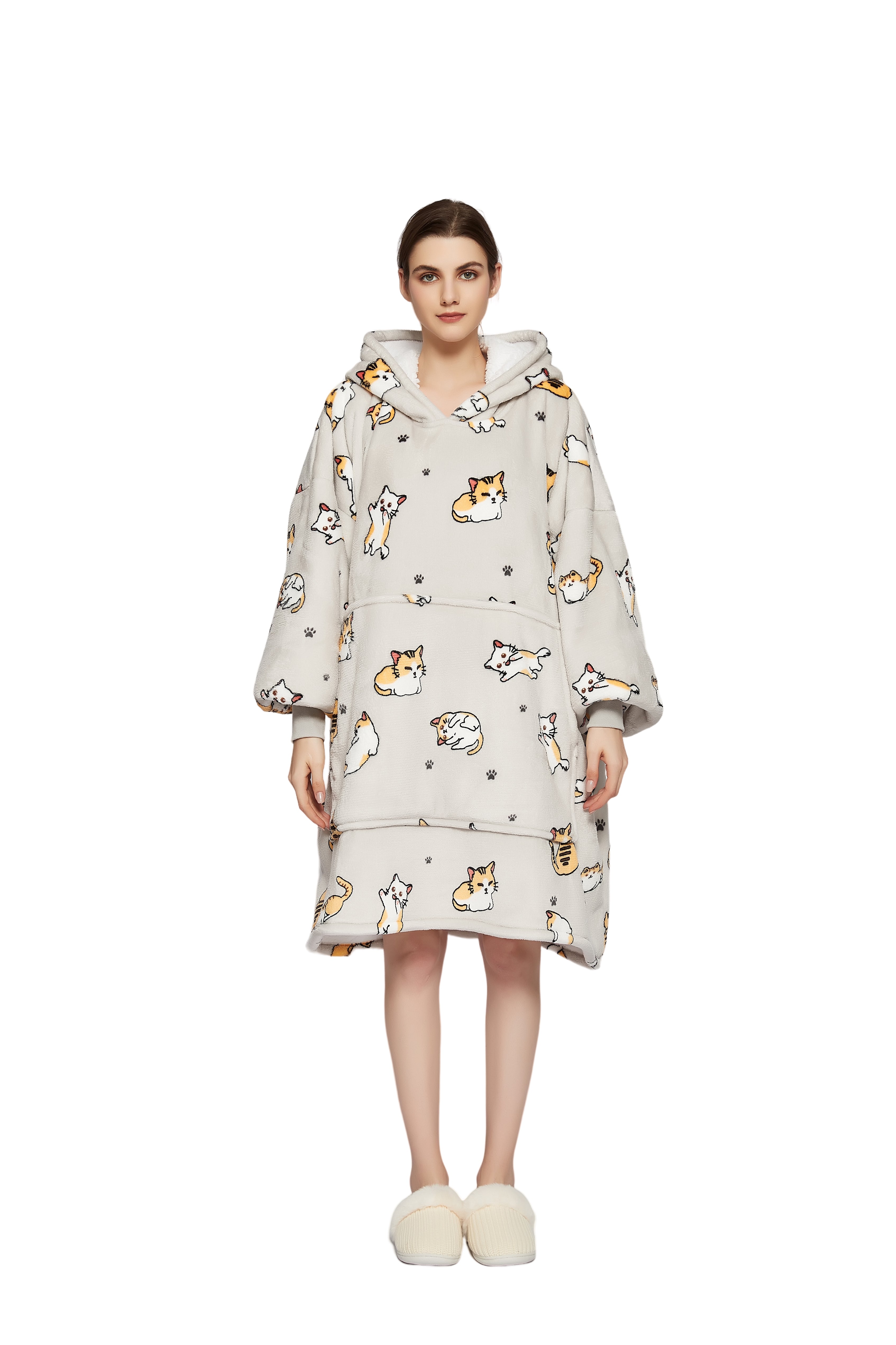 Beauty Mall Kosegenser I Flanell – Hvit Med Dyremønster