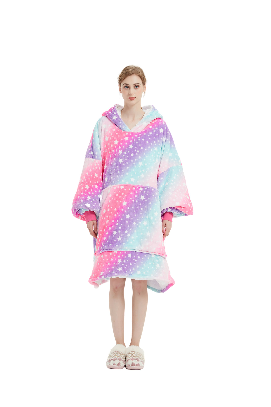 Beauty Mall Kosegenser I Flanell - Regnbuepastell