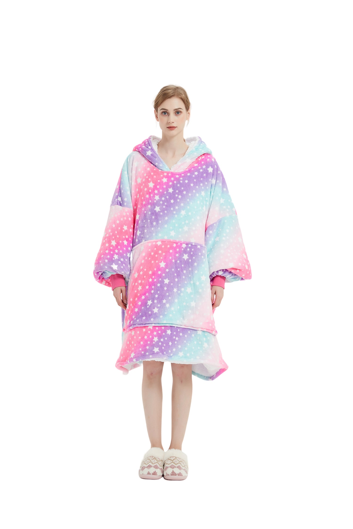 Beauty Mall Kosegenser I Flanell - Regnbuepastell