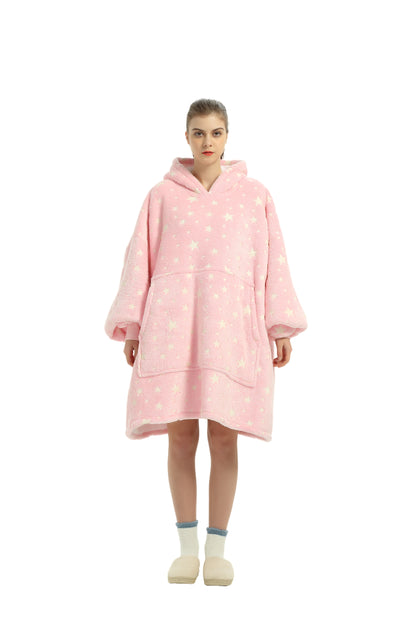 Beauty Mall Kosegenser I Flanell – Lys Rosa Med Stjerner