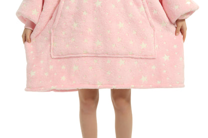 Beauty Mall Kosegenser I Flanell – Lys Rosa Med Stjerner