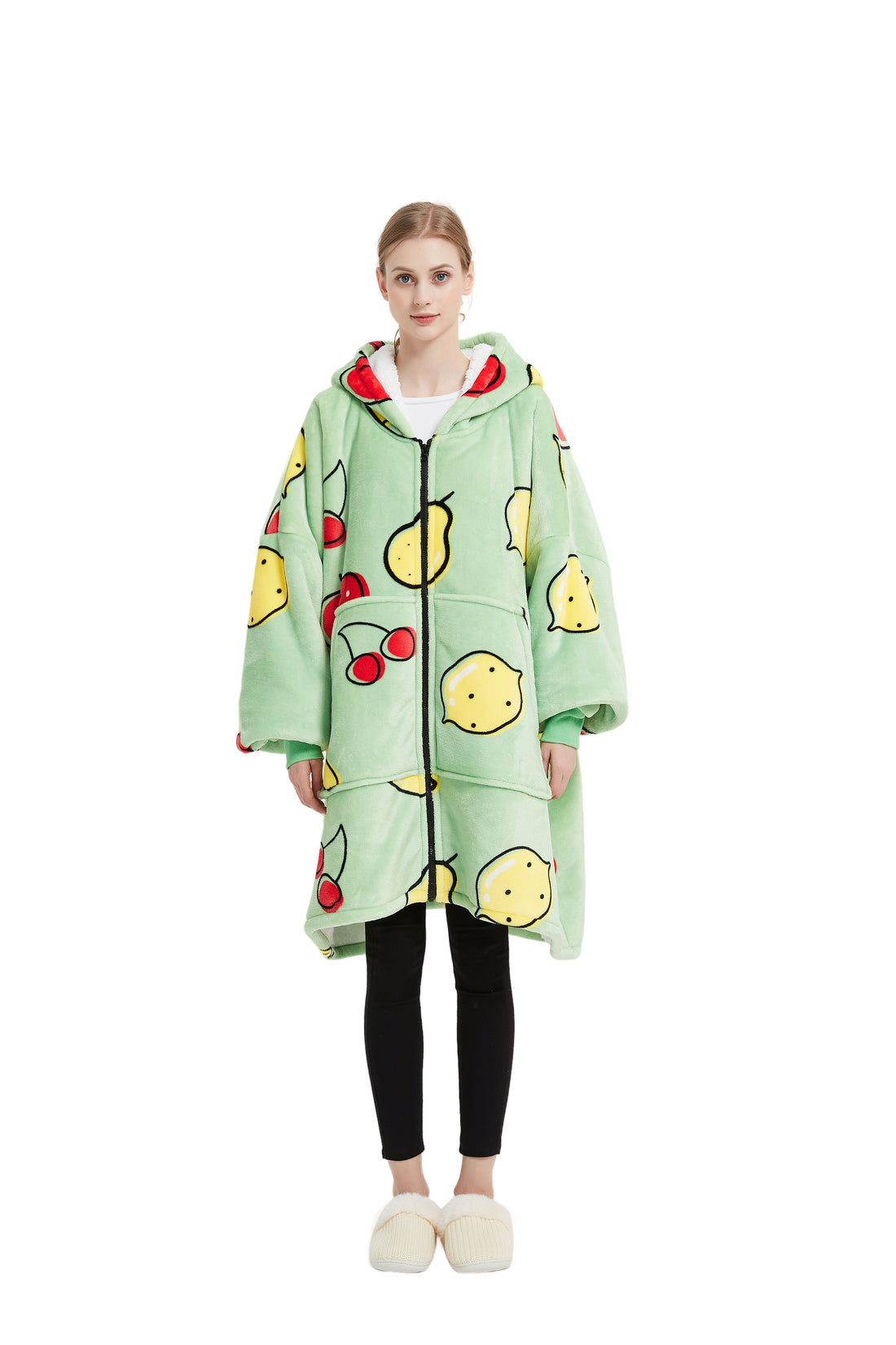 Beauty Mall Kosegenser Med Fruktmønster – Lysegrønn