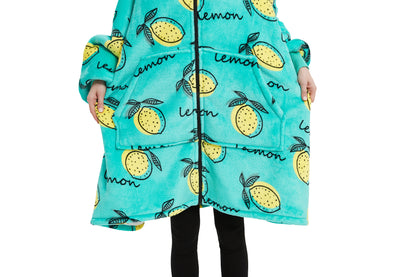 Beauty Mall Kosegenser Med Sitronmønster – Turkis