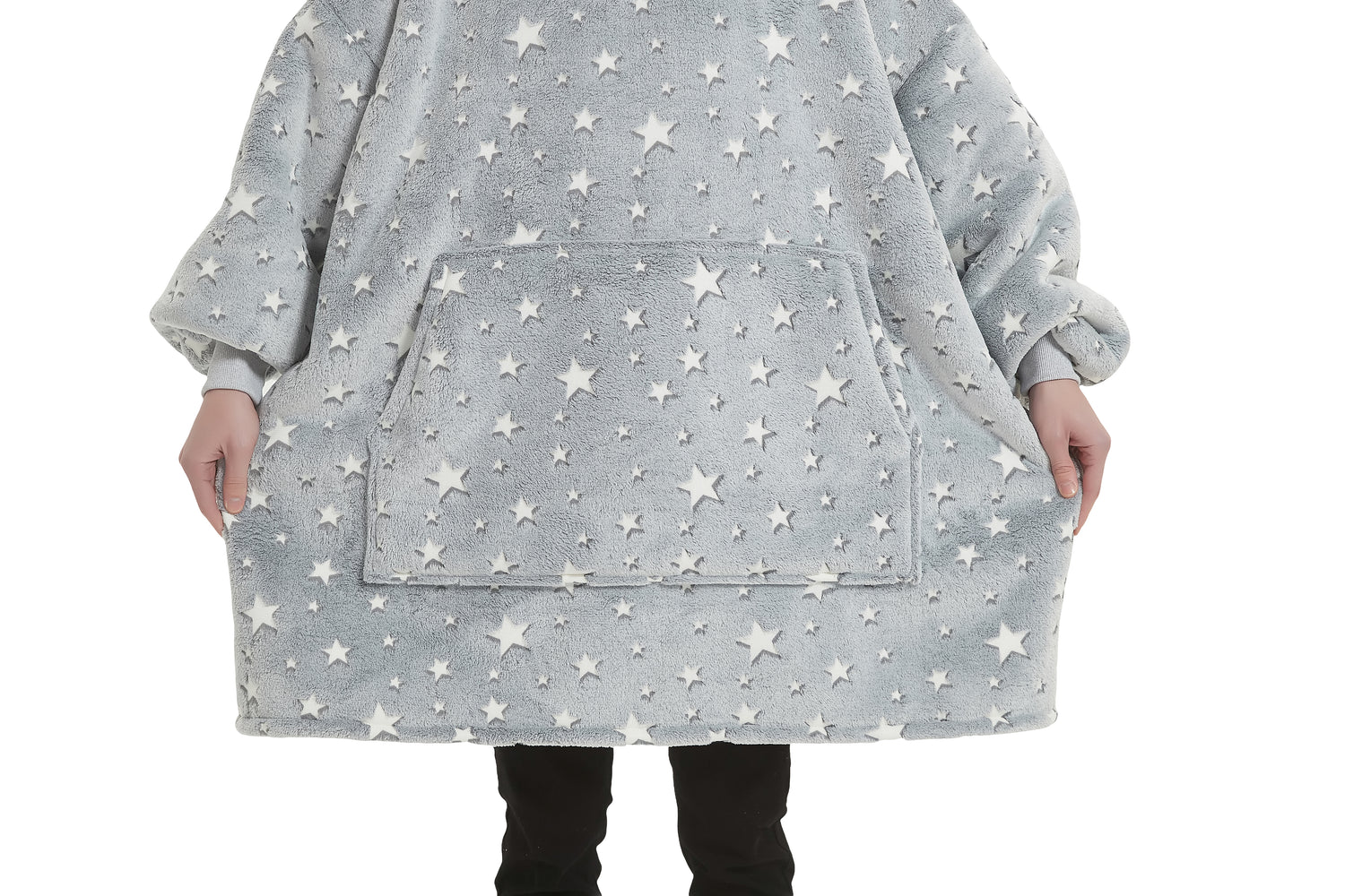 Beauty Mall Kosegenser I Flanell – Grå Stjerner