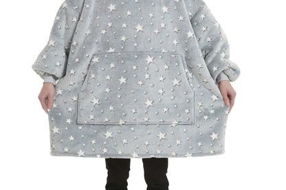 Beauty Mall Kosegenser I Flanell – Grå Stjerner