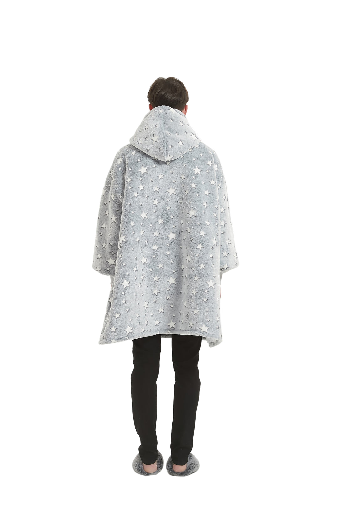 Beauty Mall Kosegenser I Flanell – Grå Stjerner