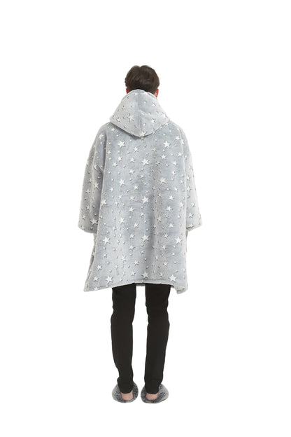 Beauty Mall Kosegenser I Flanell – Grå Stjerner