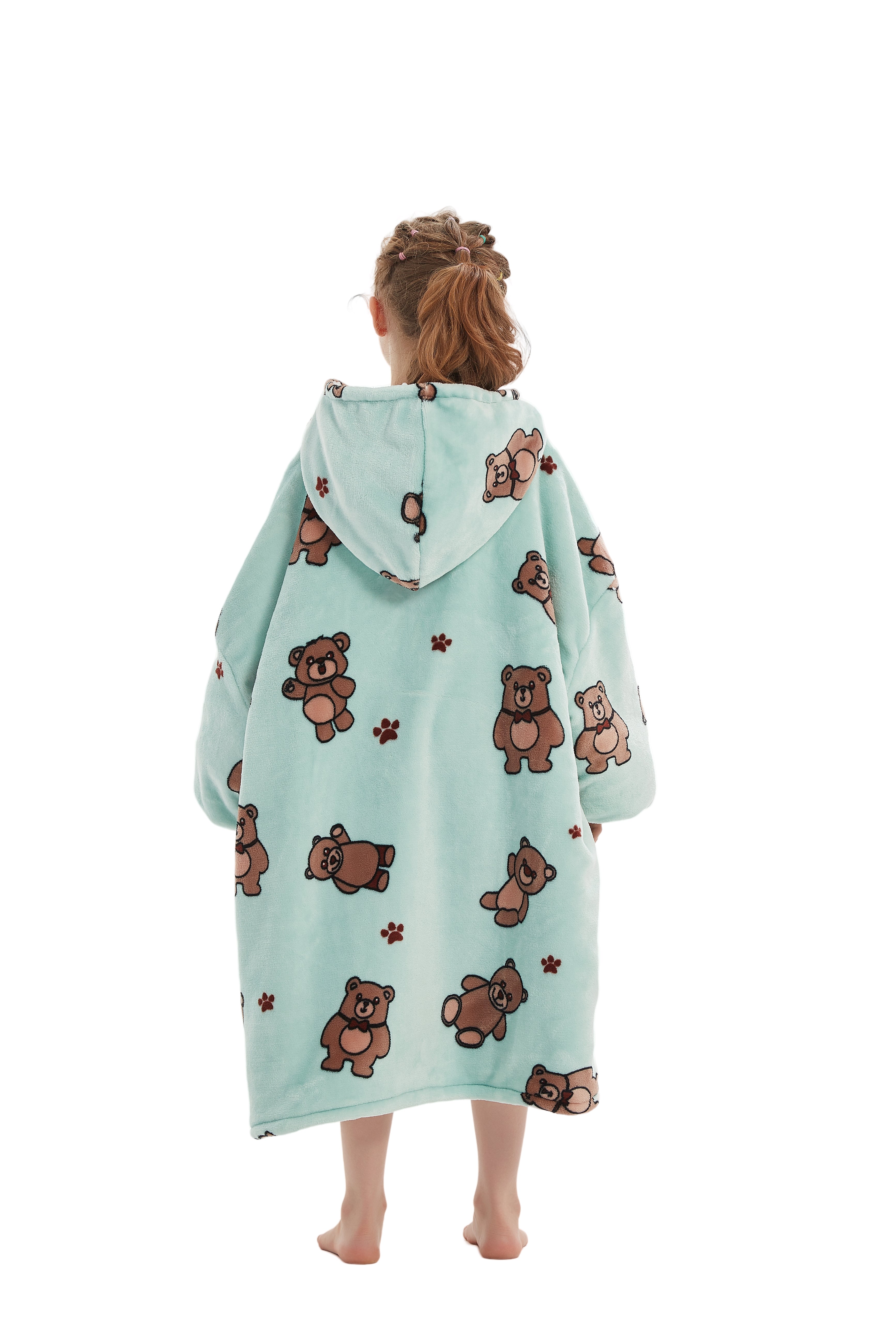 Beauty Mall Kosegenser For Barn – Mintgrønn Med Teddybjørn