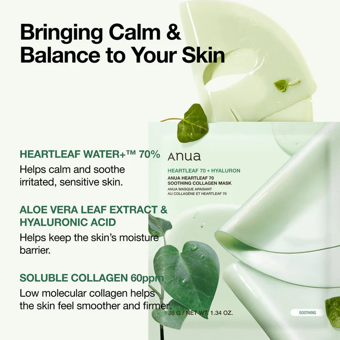 Anua Heartleaf 70 Soothing Collagen Mask