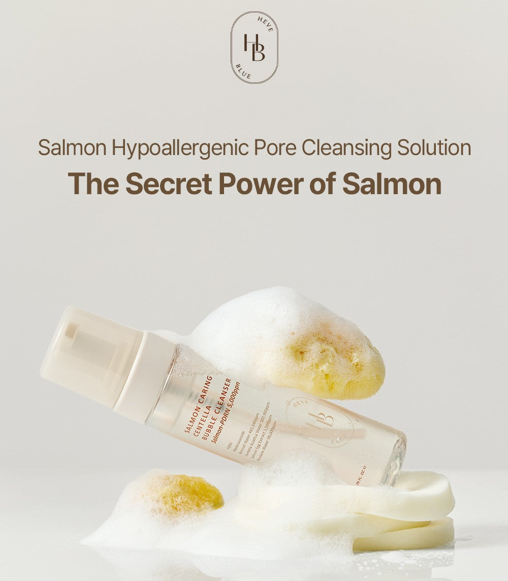 Heveblue Salmon Caring Centella Bubble Cleanser